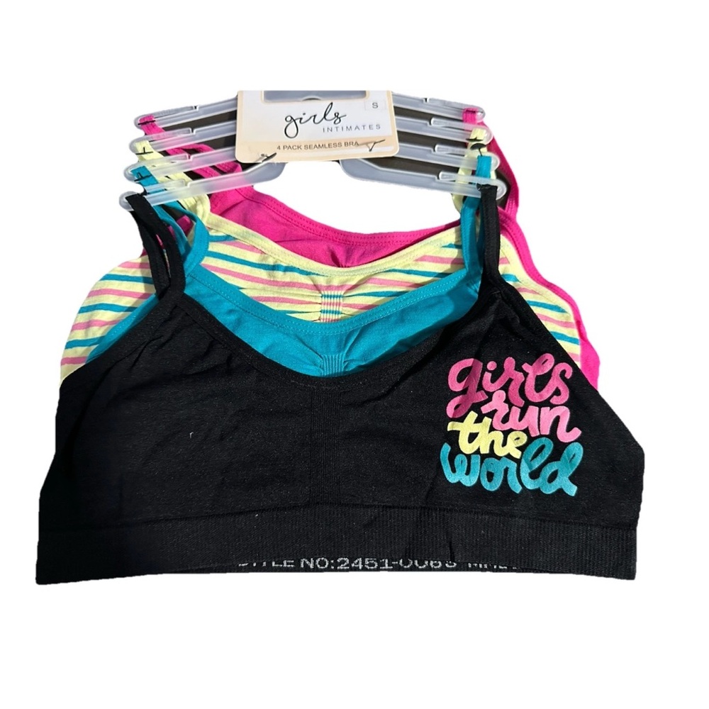 Girl's Intimates 4-Pack Seamless Bras Comfort  Multi Color NEW  Size Small